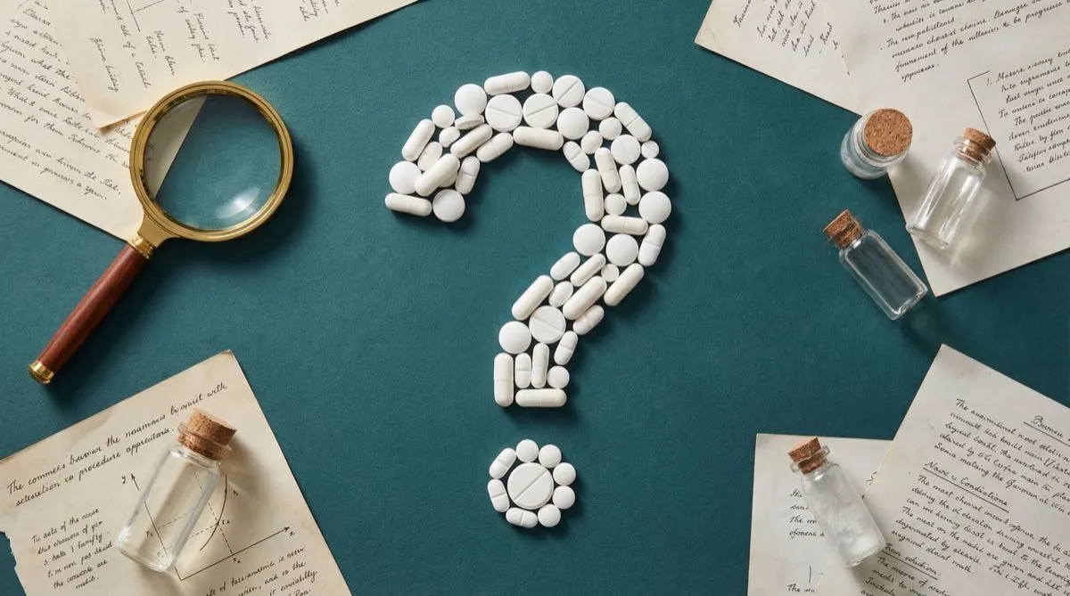 Recueil visuel des questions les plus fréquentes sur les peptides minceur avec icônes thématiques