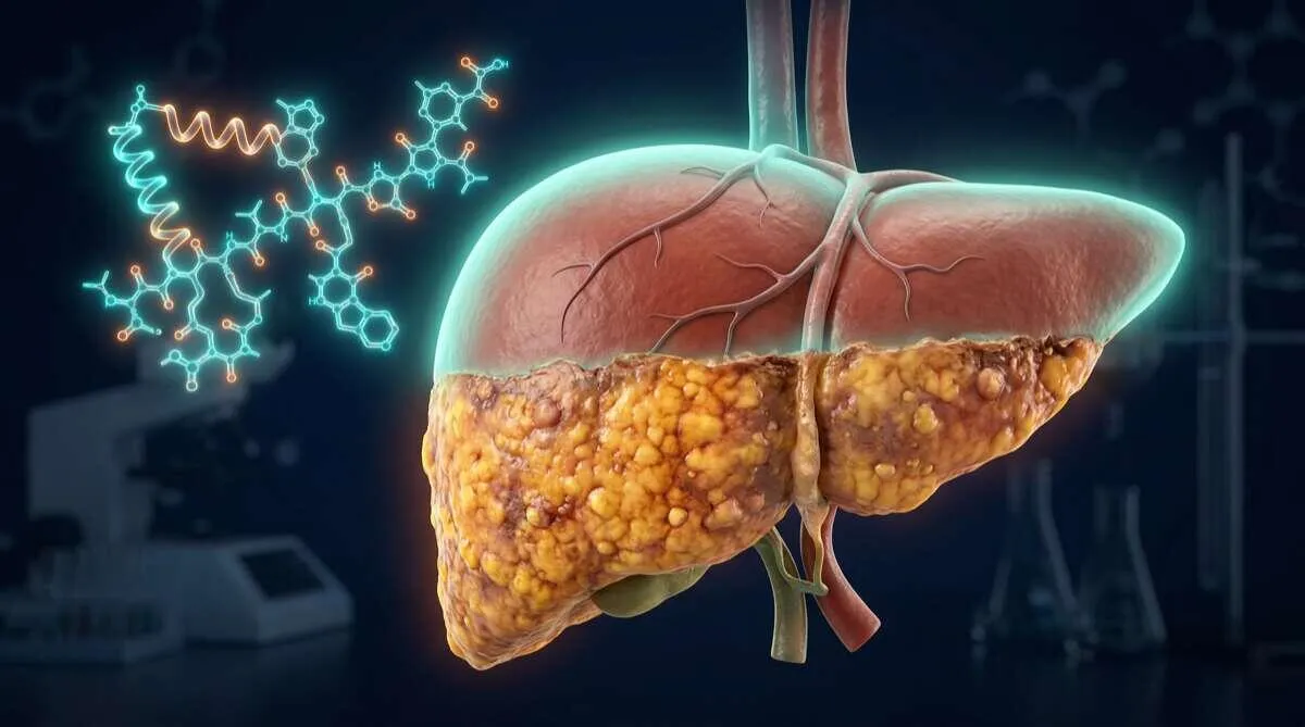 Illustration du foie et des peptides GLP-1