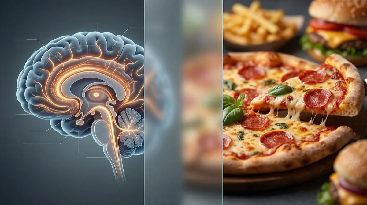 Représentation du dialogue mental constant avec la nourriture connu sous le nom de Food Noise