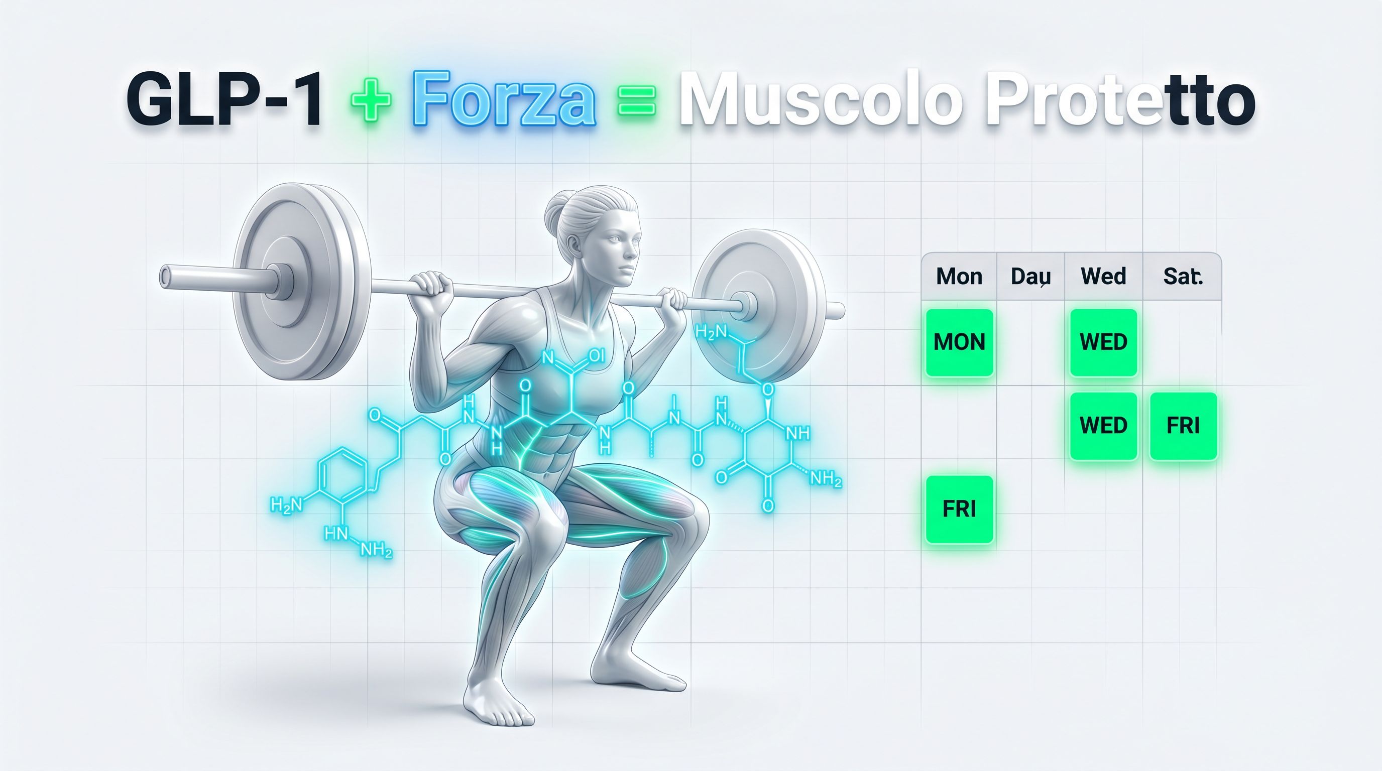 Protocollo di allenamento per preservare la massa muscolare durante un percorso GLP-1 con peptidi