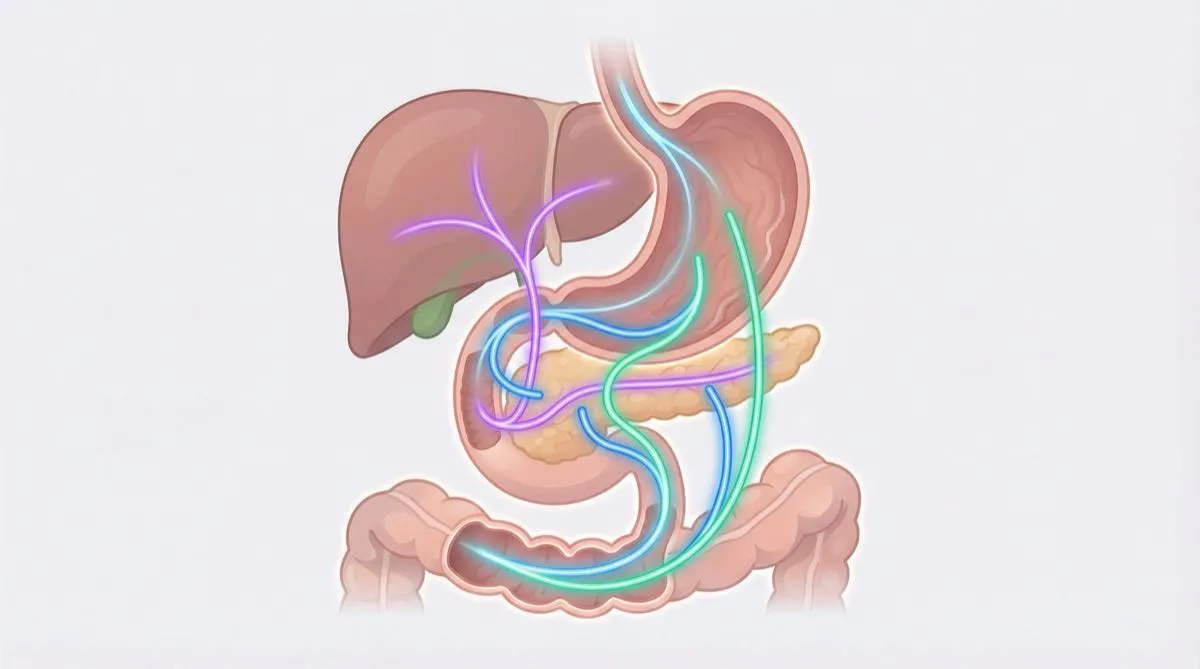 Diagramme du système des incrétines dans le tube digestif