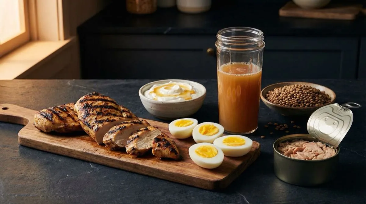 Sources de protéines essentielles pendant un protocole avec des peptides GLP-1 pour préserver la masse musculaire