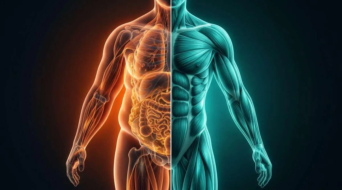 Illustration de la composition corporelle et des risques d'une perte de poids mal conduite