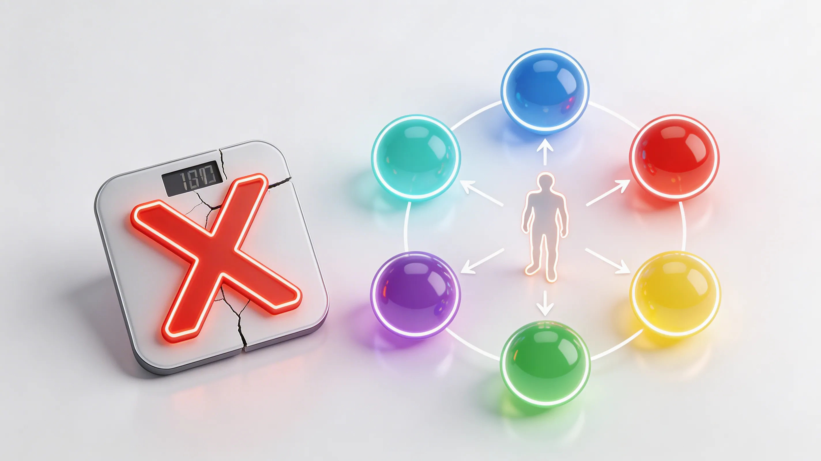 Infografía sobre las causas hormonales de la obesidad: insulina, cortisol, leptina, grelina, tiroides y GLP-1