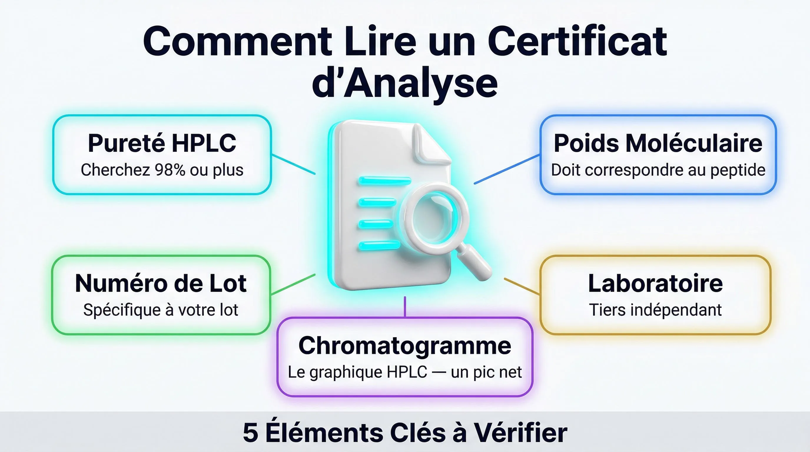 Infographie lire un certificat d'analyse: 5 éléments clés à vérifier