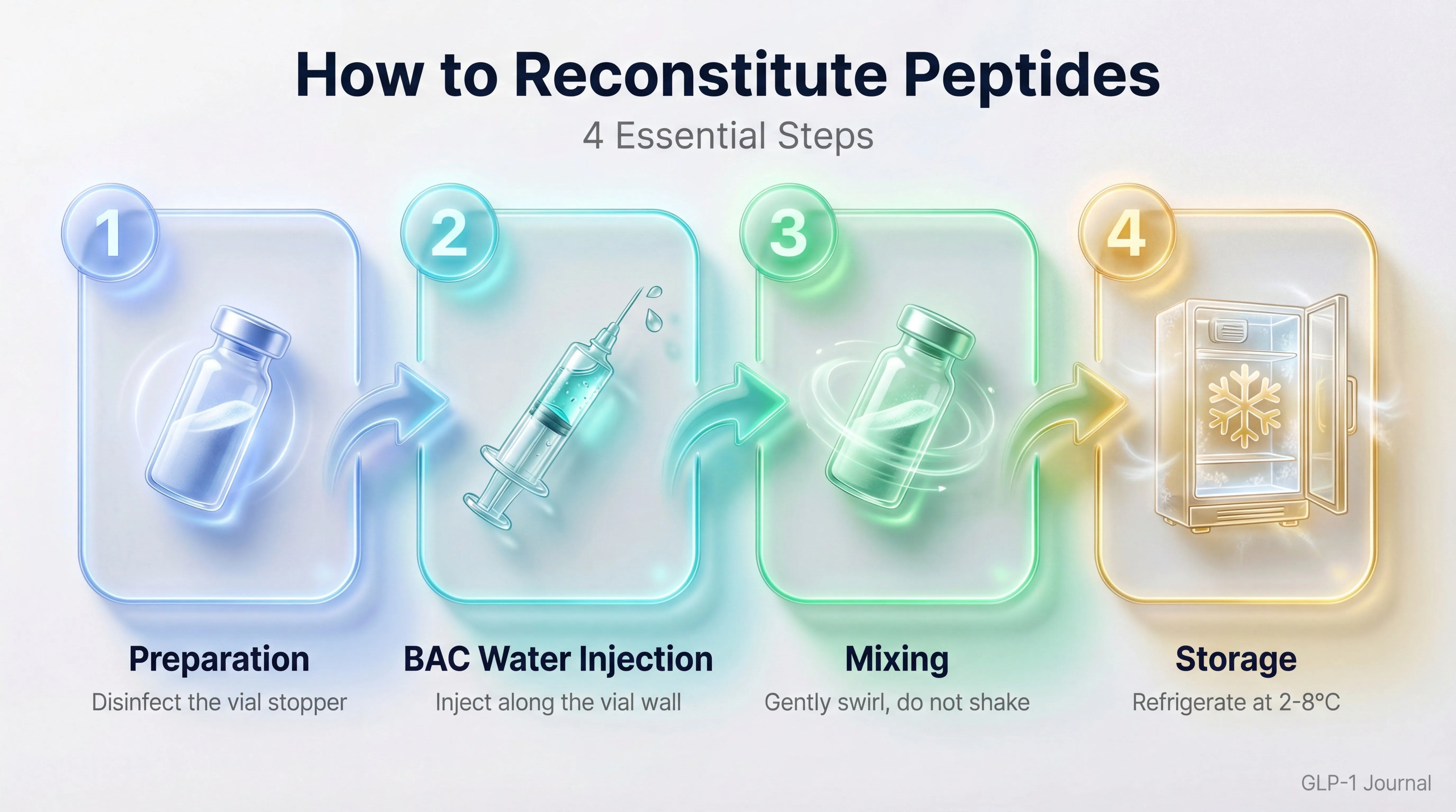 The 4 steps to reconstitute peptides